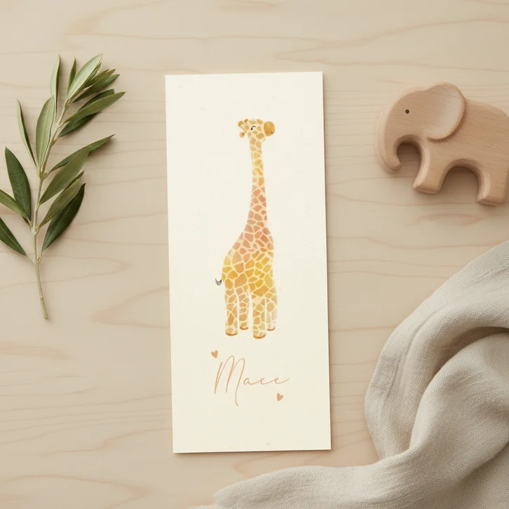 Geboortekaartje giraffe voor een jongen of een meisje