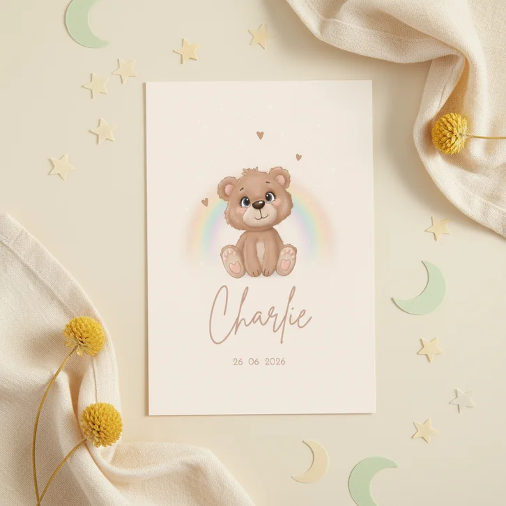 Geboortekaartje lief klein beertje