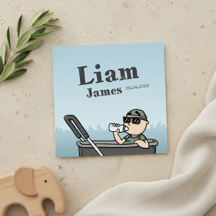 Geboortekaartje stoere jongensbaby