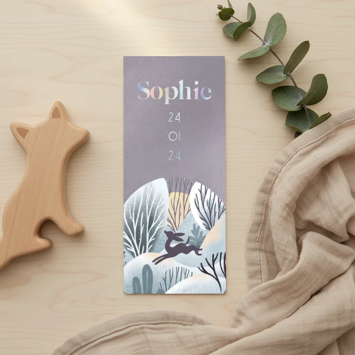 Geboortekaartje winter geluk