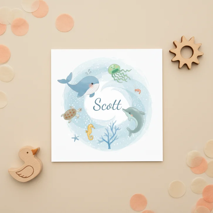 Geboortekaartjes - Zeedieren jongen