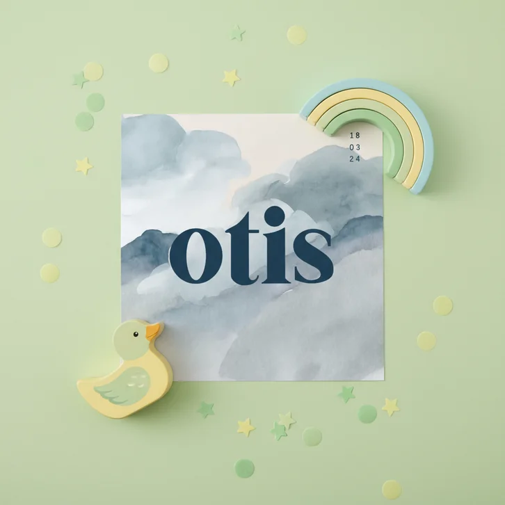 Lief geboortekaartje waterverf blauwtinten