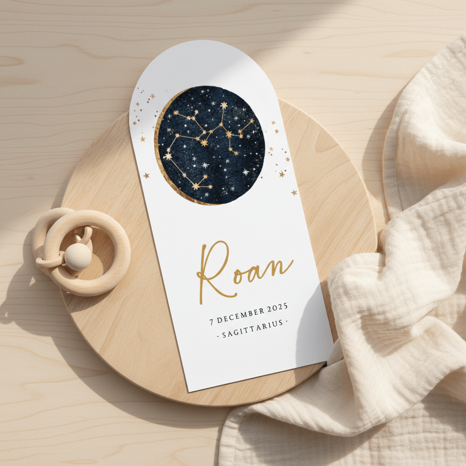 Boog geboortekaartje boogschutter sterrenbeeld