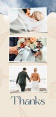 Bedankkaart trouwen strand waterverf schelpen foto's