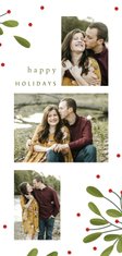 Fotokaart collage kerstkaart met takjes en besjes