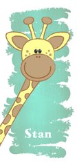 Geboorte hip dubbel langwerpig kaartje met lief girafje 