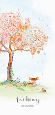 Geboortekaart hertje - herfstboom