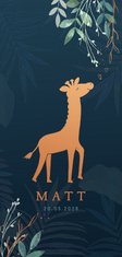 Geboortekaartje giraf koperlook