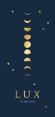 Geboortekaartje jongen maan astrologie sterren goud