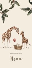 Geboortekaartje jungle grote en kleine giraf