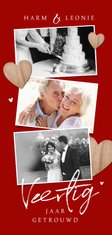 Jubileumfeest 40 jaar getrouwd fotocollage hartjes hout