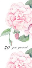 Jubileumkaart romantische roos