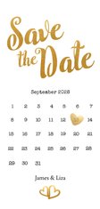Kalender Save the Date goud langwerpig - BK