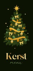 Kerstdiner kerstboom menukaart goud sterretjes decoratie