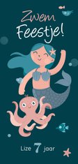 Kinderfeestje zeemeermin zwemfeestje vissen octopus
