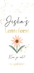 Lentefeest uitnodiging bloemen illustratie goud