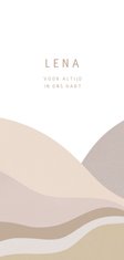 Rouwkaart abstract landschap in beige roze tinten