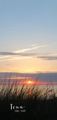 Rouwkaart strand zonsondergang