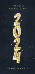 Stijlvolle zakelijke kerstkaart typografie 2024 en goud