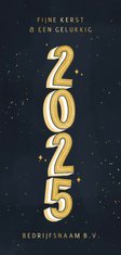 Stijlvolle zakelijke kerstkaart typografie 2025 en goud