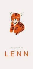 Trendy geboortekaartje jongen baby tijger