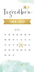 Vaderdag uitje tegoedbon kaart met kalender en sterren