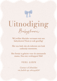 Babyshower uitnodiging jongen met teddybeertje met ballonnen Achterkant