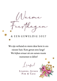 Boogvorm kerst verhuiskaart botanisch sleutel goud strepen Achterkant