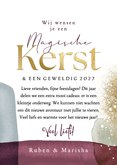 Boogvorm kerstkaart magische kerst sterren goud waterverf Achterkant