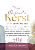 Boogvorm kerstkaart magische kerst sterren goud waterverf Achterkant
