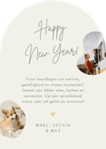 Eenvoudige minimalistische nieuwjaarskaart 2027 in boogvorm Achterkant
