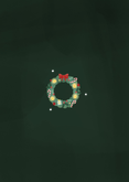 Kerstkaart met 2027 en kerstkrans goud sterretjes Achterkant
