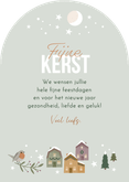 Kerstkaartje kerstdorp 'Fijne kerst' Achterkant