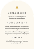 Menukaart boogvorm sterren goud krijtbord kerstdiner Achterkant