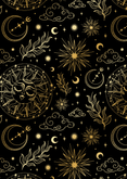 Originele bedankkaart astrologie zon met goudfolie Achterkant