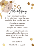 Originele uitnodiging verjaardag 80 jaar zilver cijferballon Achterkant