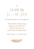 Ovaal bohemian klassiek gedroogde takjes save the date Achterkant