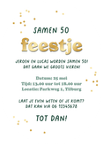 Pilvorm uitnodiging dubbel feest verjaardag ballonnen groen Achterkant