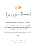 Save the Date kaart silhouet aanzoek trouwen in ovaal vorm  Achterkant