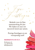 Stijlvolle kerstkaart zakelijk lipstick kerstboom goud ster Achterkant