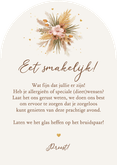 Tafelschikking boogkaart bohemian bloemen gras romantisch Achterkant
