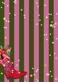 Trendy kaart kerstmenu cowboylaars botanische kersttakken Achterkant