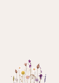 Trouwkaart droogbloemen met warme tinten Achterkant
