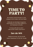 Uitnodiging 50 jaar met bierflesjes time to party! Achterkant