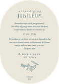 Uitnodiging 60 jaar jubileum ovaal met bloemenkrans Achterkant