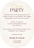 Uitnodiging dinerparty steenlook ovaal stijlvol Achterkant