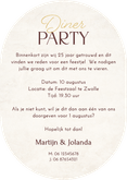 Uitnodiging dinerparty steenlook ovaal stijlvol Achterkant