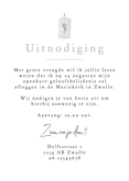 Uitnodiging geloofsbelijdenis witte duif christelijk Achterkant