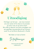 Uitnodiging nieuwjaarsborrel boogvorm champagneglazen Achterkant
