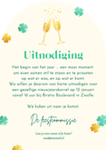Uitnodiging nieuwjaarsborrel boogvorm champagneglazen Achterkant